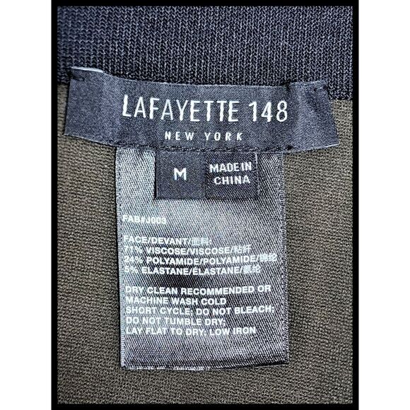 Lafayette 148 New York High Waist Wide Leg Ponte Knit Pants Olive Green Medium - Picture 7 of 9